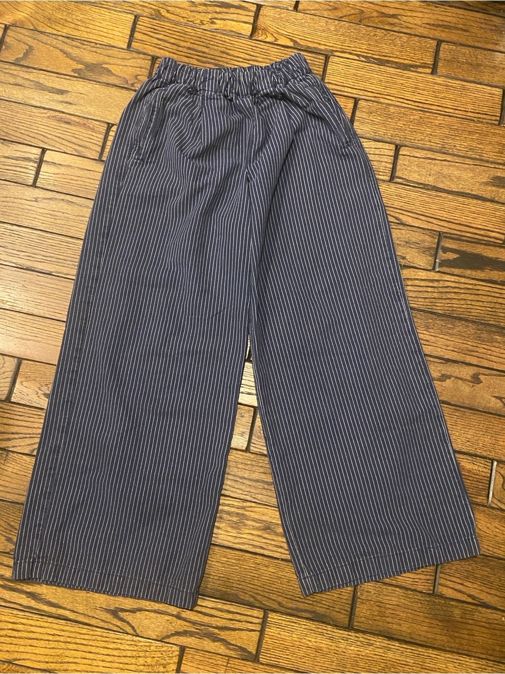 aerie Navy Pinstripe Wide-Leg Baggy Trouser Pants Size 6-10